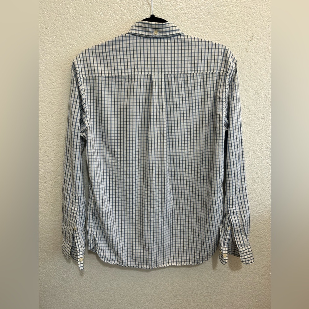 Small Brooks Brother Plaid Blue & White Shirt - Picture 2 of 11